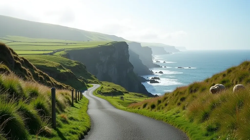 Slea Head scenic coastal drive and walking path, dramatic cliffs, sea views, Kerry landscape